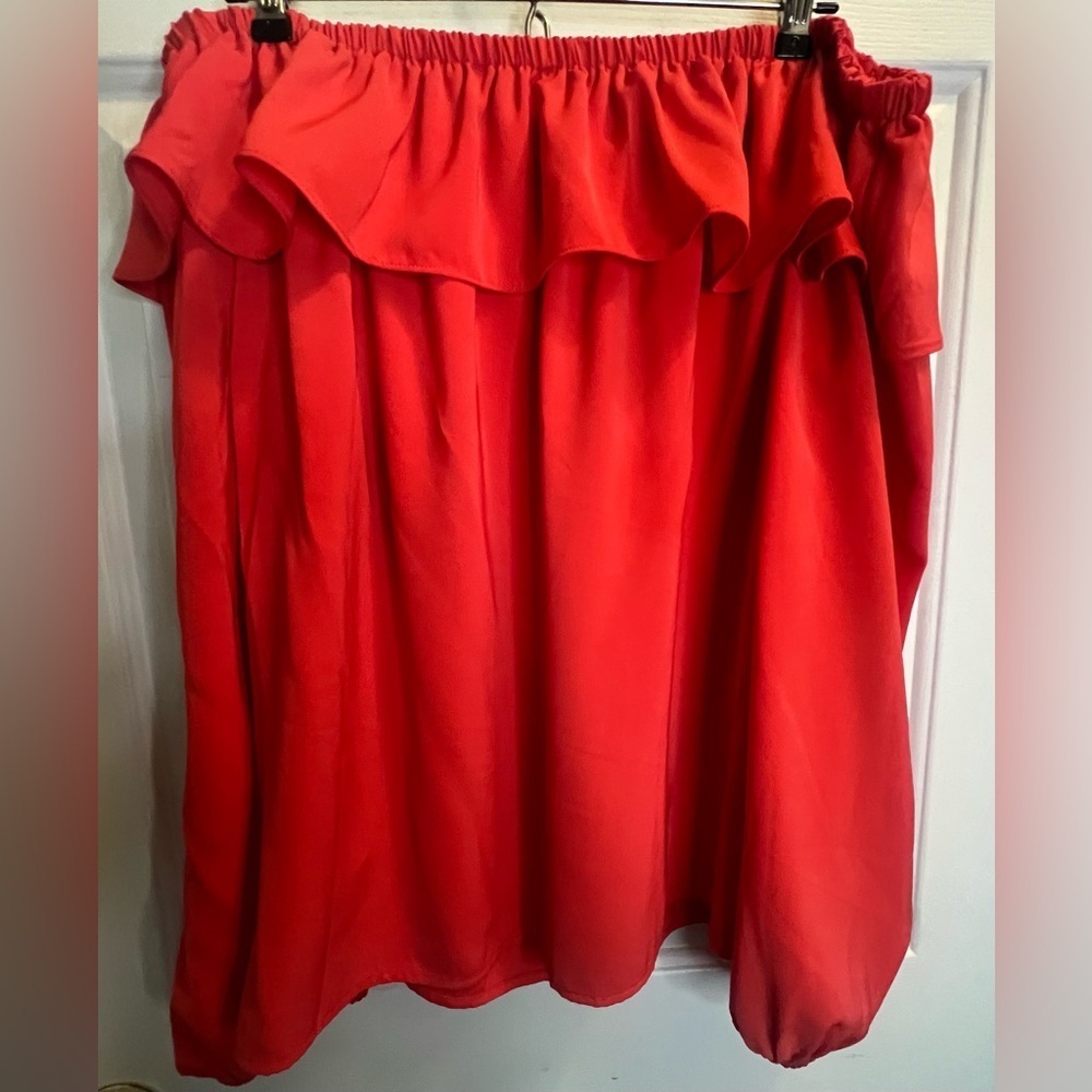 Michael Kors Orange Bubble Mini Top Ruffled Night Out